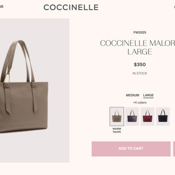 COCCINELLE TOTE -  Italian Leather - Picture 4 of 14